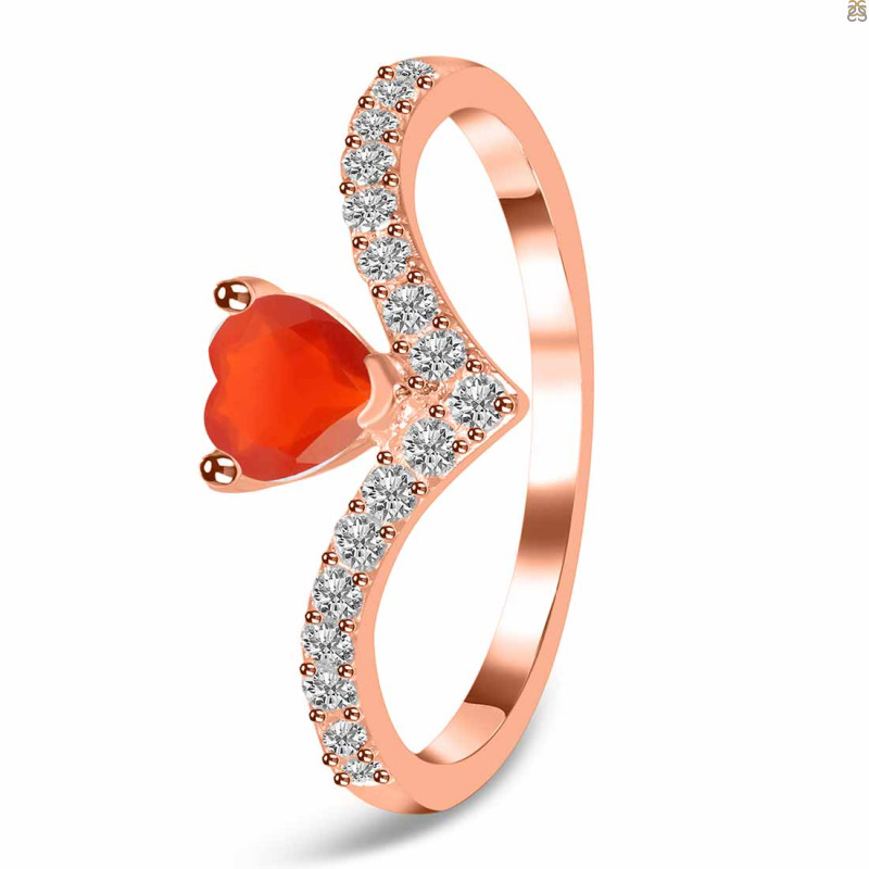 Red Onyx & White Topaz Ring ROX-RDR-2749.