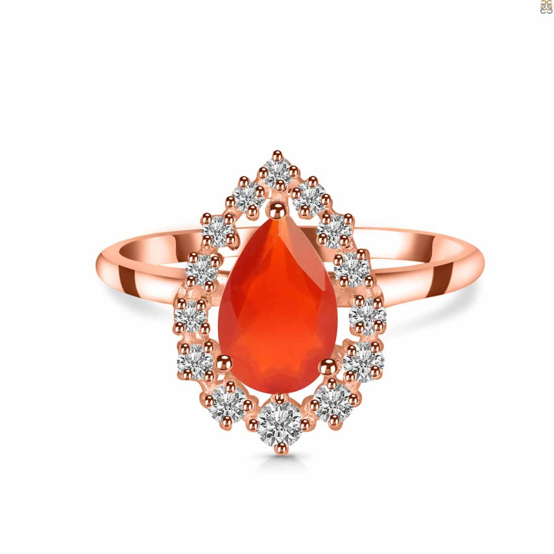 Red Onyx & White Topaz Ring ROX-RDR-2770.