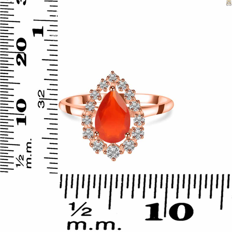 Red Onyx & White Topaz Ring ROX-RDR-2770.