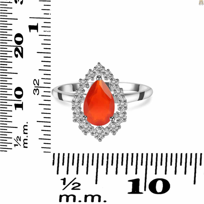 Red Onyx & White Topaz Ring ROX-RDR-2770.