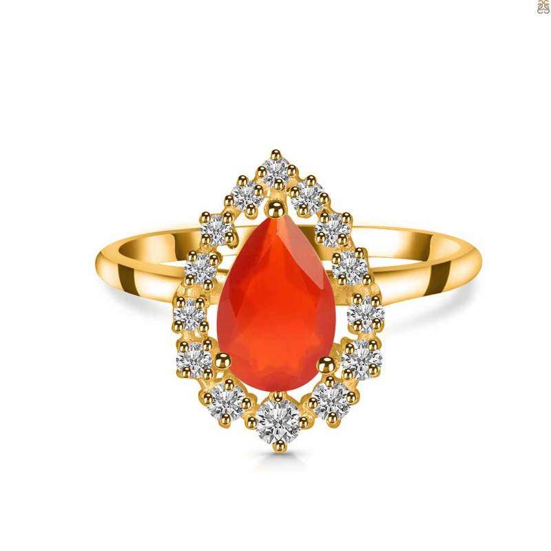 Red Onyx & White Topaz Ring ROX-RDR-2770.