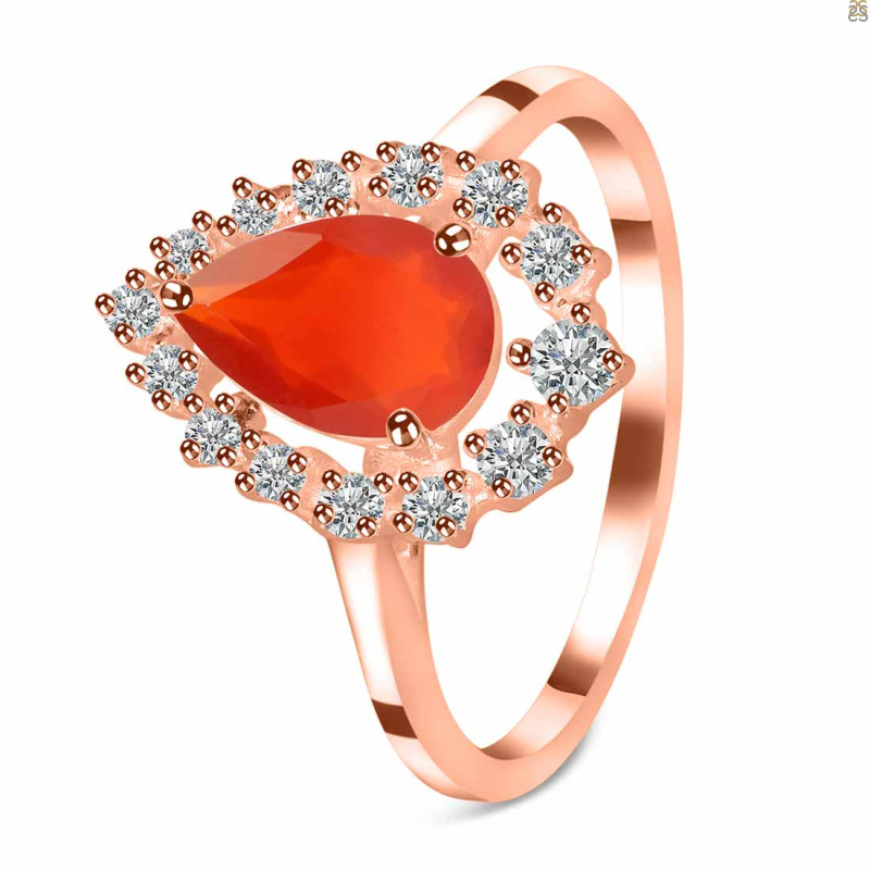 Red Onyx & White Topaz Ring ROX-RDR-2770.