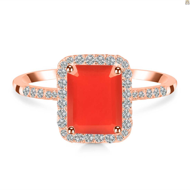 Red Onyx & White Topaz Ring ROX-RDR-3071.