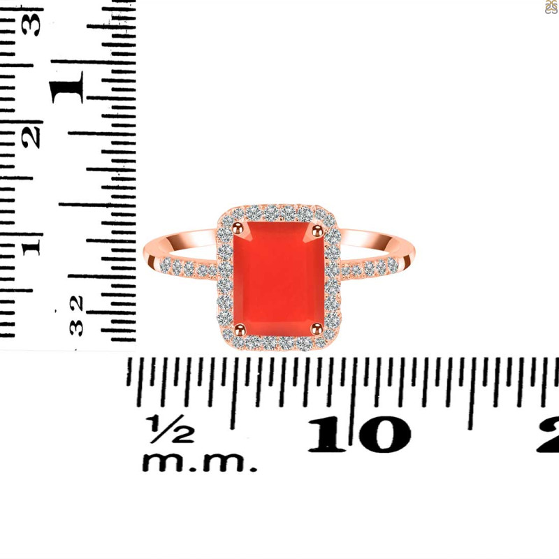Red Onyx & White Topaz Ring ROX-RDR-3071.