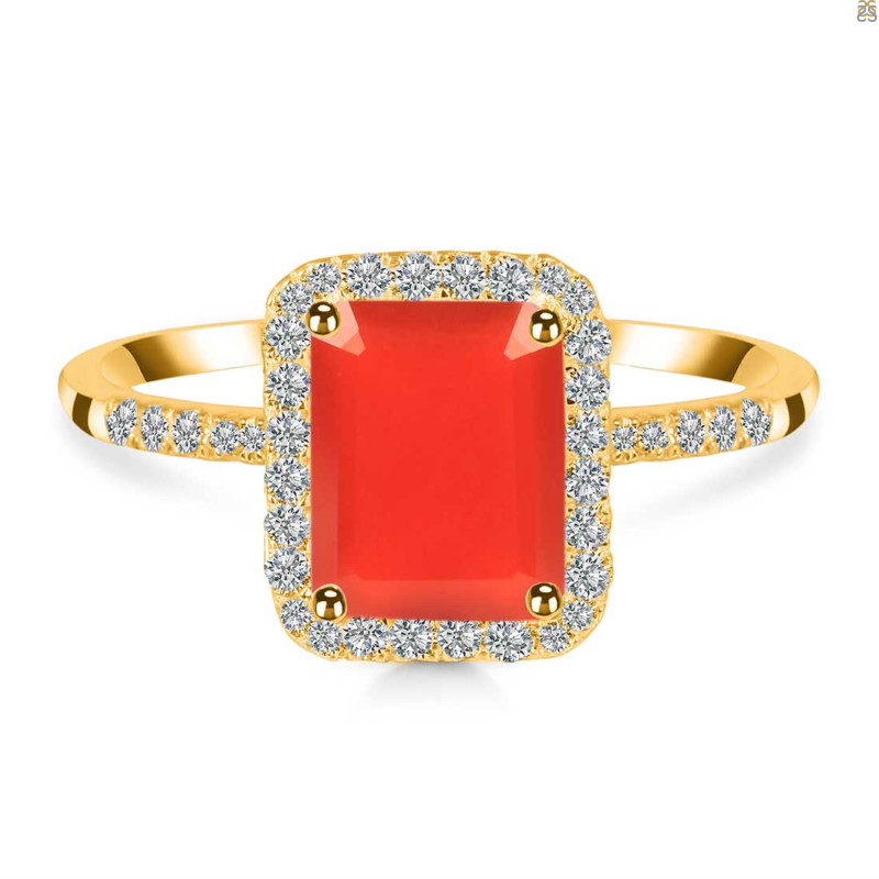 Red Onyx & White Topaz Ring ROX-RDR-3071.