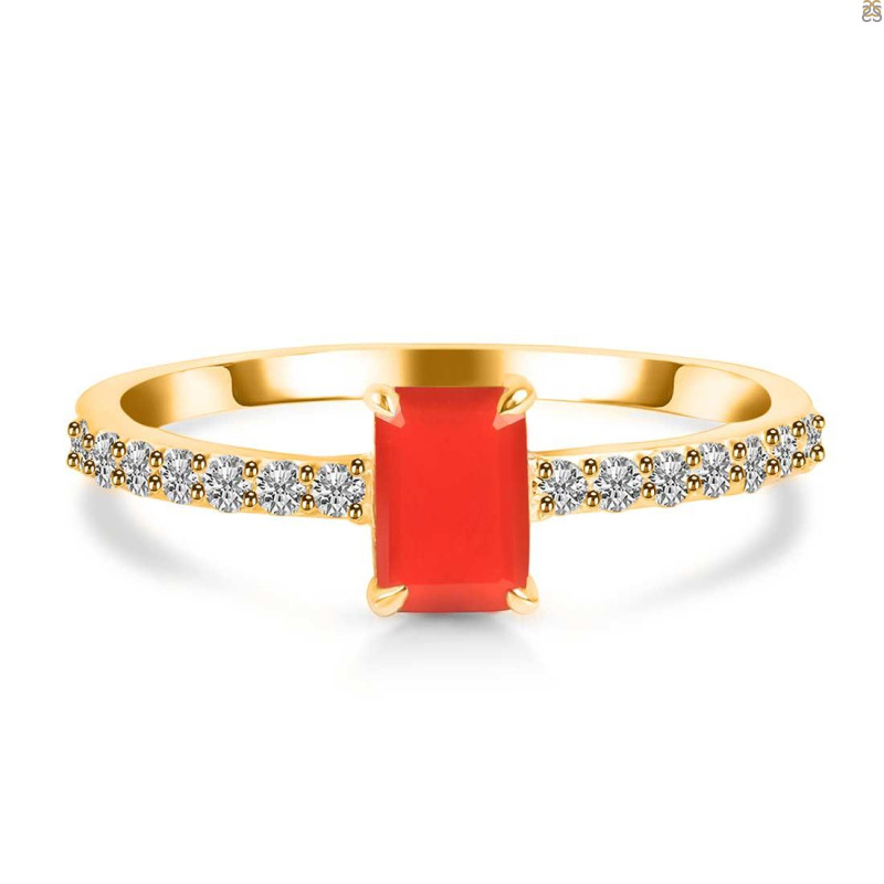 Red Onyx & White Topaz Ring ROX-RDR-3118.