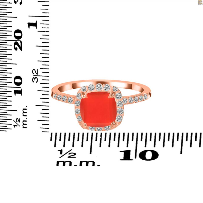 Red Onyx & White Topaz Ring ROX-RDR-3119.