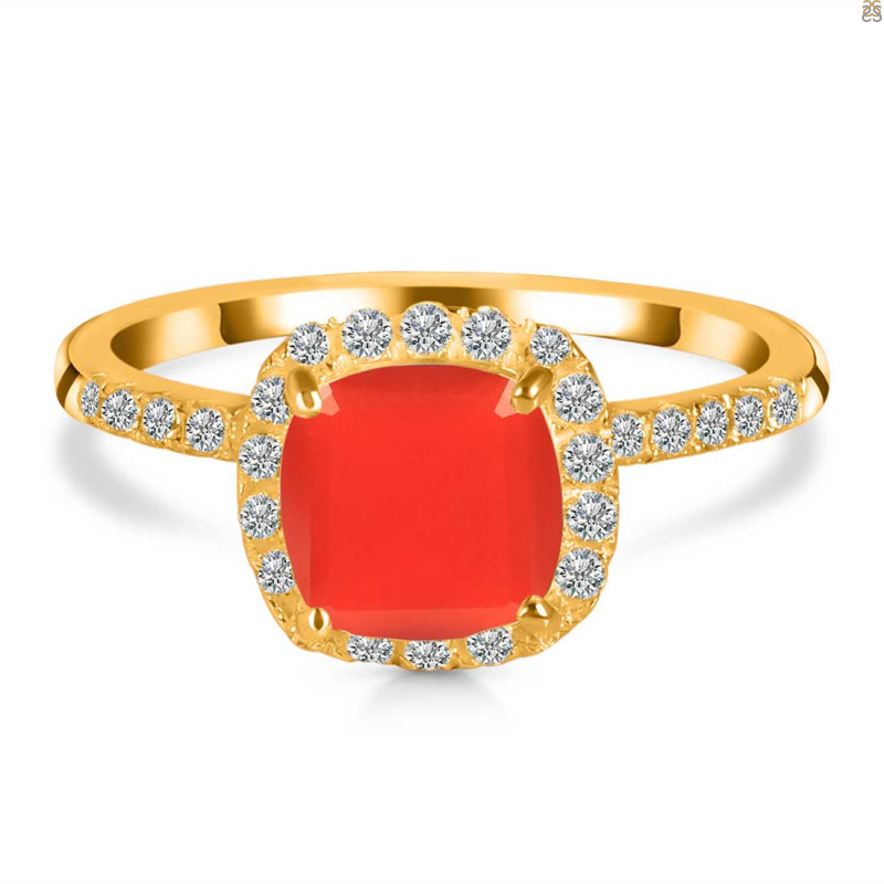 Red Onyx & White Topaz Ring ROX-RDR-3119.