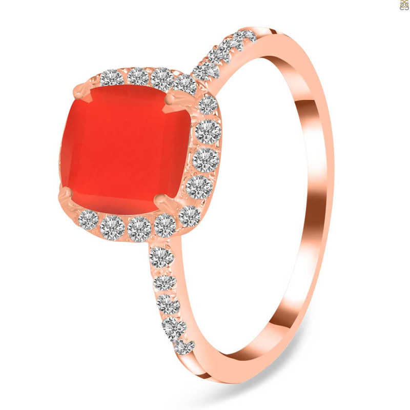 Red Onyx & White Topaz Ring ROX-RDR-3119.