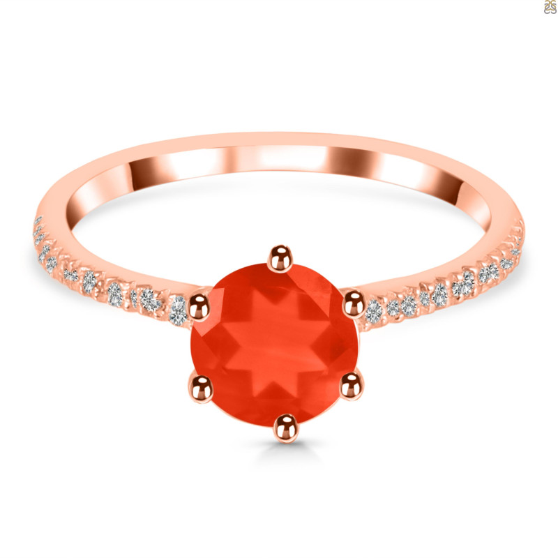 Red Onyx & White Topaz Ring ROX-RDR-3140.