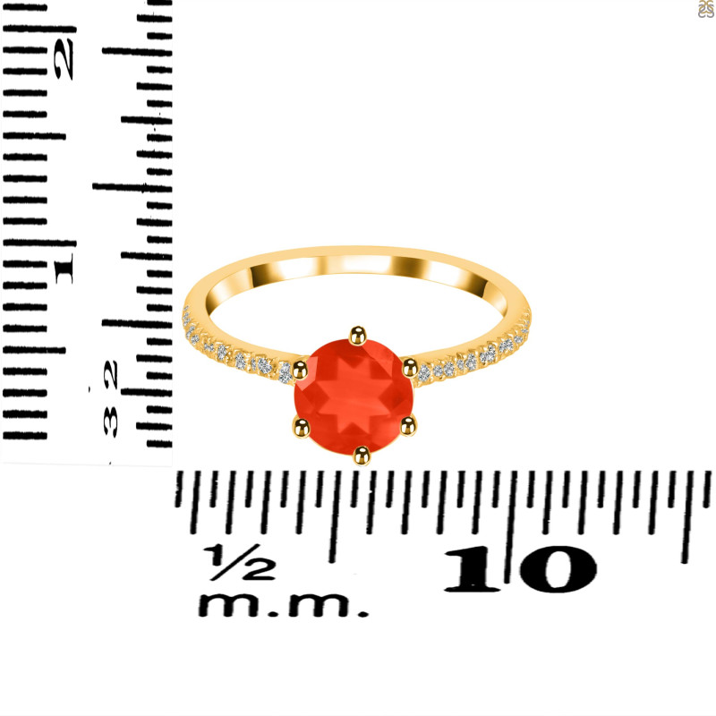Red Onyx & White Topaz Ring ROX-RDR-3140.