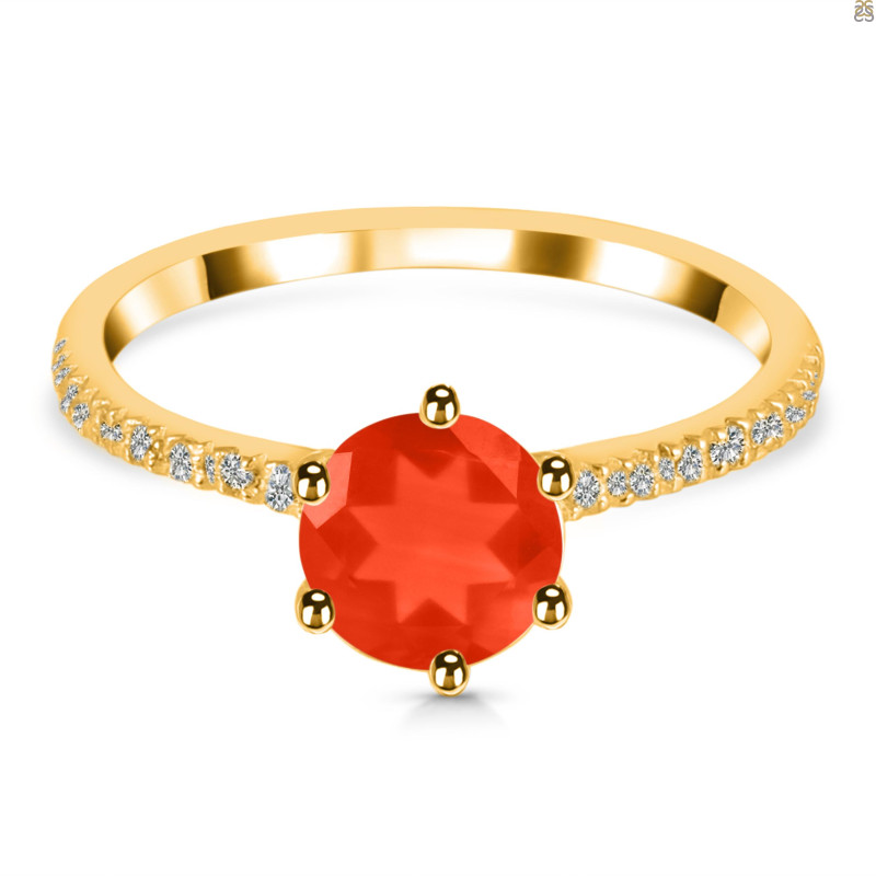 Red Onyx & White Topaz Ring ROX-RDR-3140.