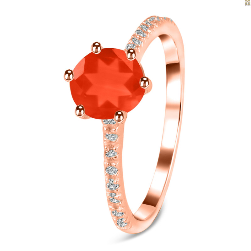 Red Onyx & White Topaz Ring ROX-RDR-3140.