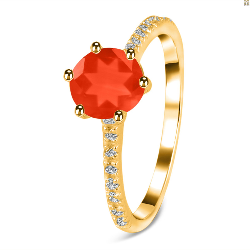 Red Onyx & White Topaz Ring ROX-RDR-3140.