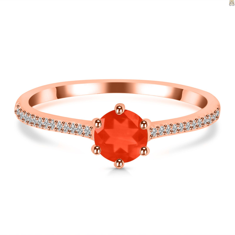 Red Onyx & White Topaz Ring ROX-RDR-3143.