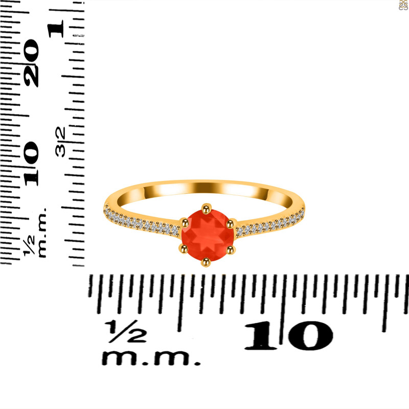 Red Onyx & White Topaz Ring ROX-RDR-3143.