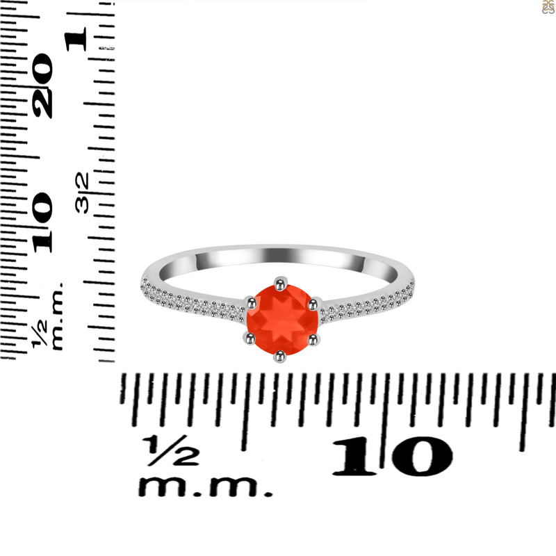 Red Onyx & White Topaz Ring ROX-RDR-3143.