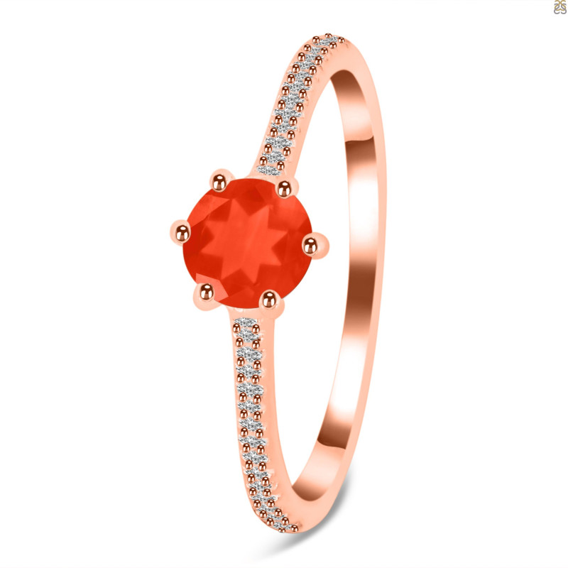 Red Onyx & White Topaz Ring ROX-RDR-3143.