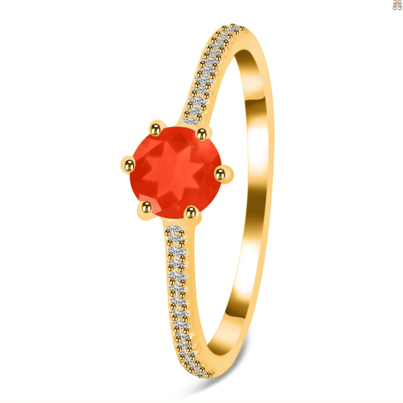 Red Onyx & White Topaz Ring ROX-RDR-3143.
