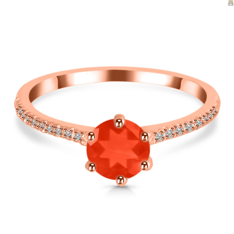 Red Onyx & White Topaz Ring ROX-RDR-3144.