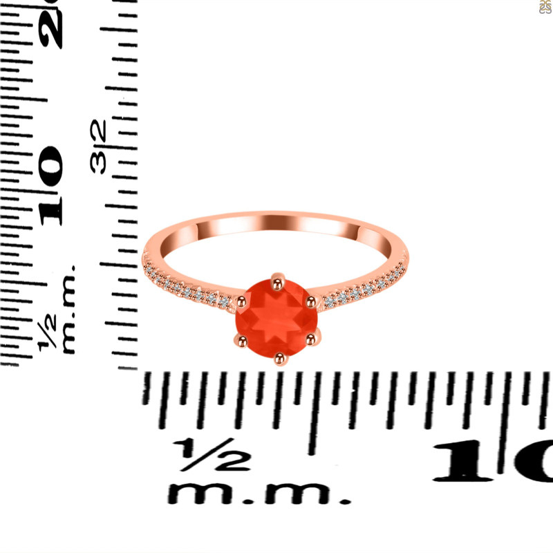 Red Onyx & White Topaz Ring ROX-RDR-3144.