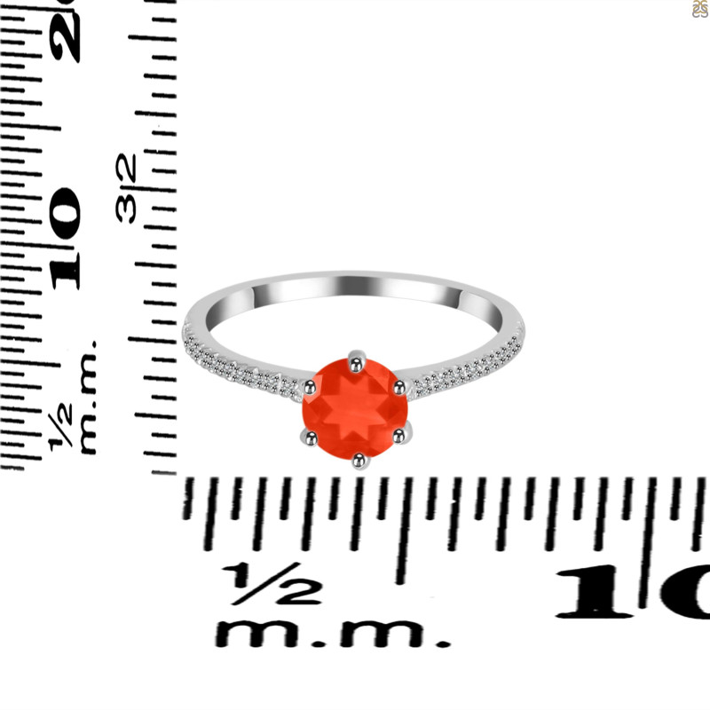 Red Onyx & White Topaz Ring ROX-RDR-3144.