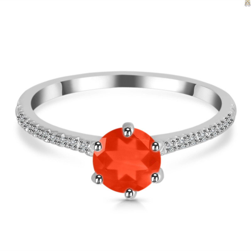 Red Onyx & White Topaz Ring ROX-RDR-3144.