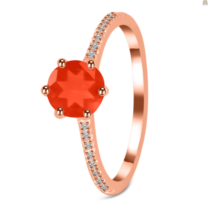 Red Onyx & White Topaz Ring ROX-RDR-3144.