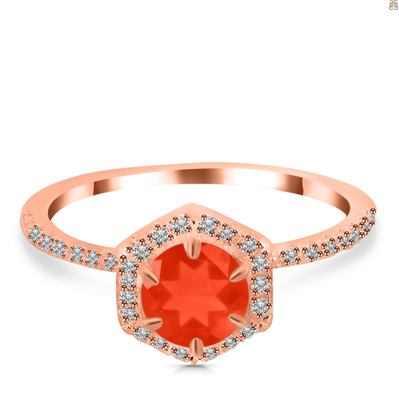 Red Onyx & White Topaz Ring ROX-RDR-3146.