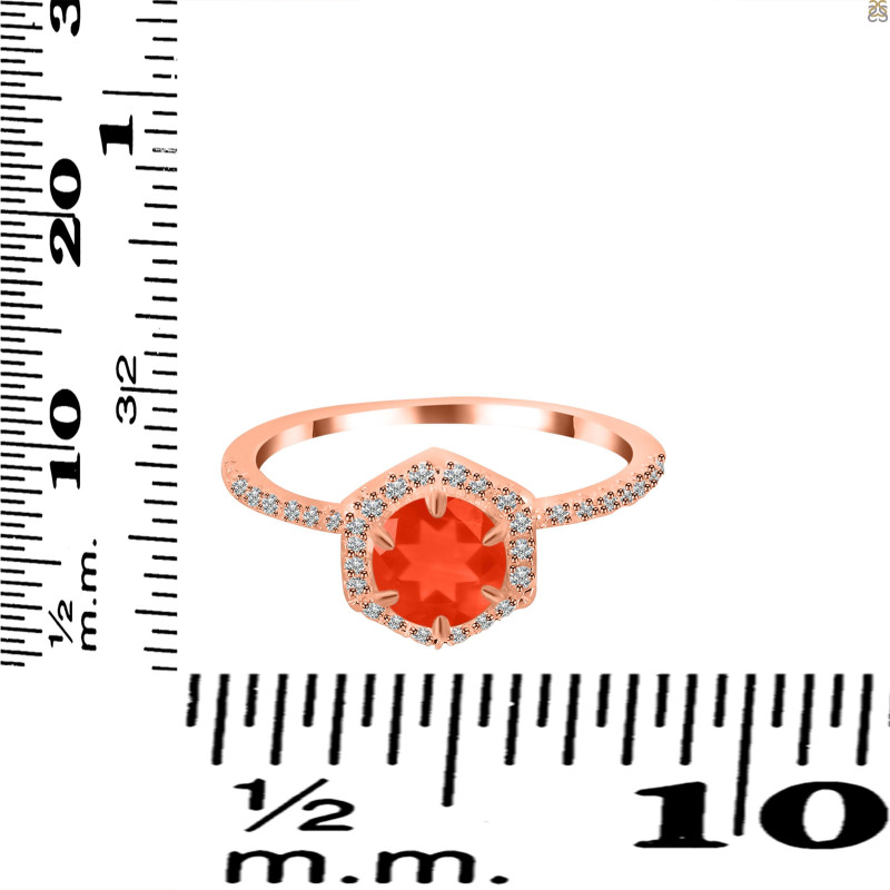 Red Onyx & White Topaz Ring ROX-RDR-3146.