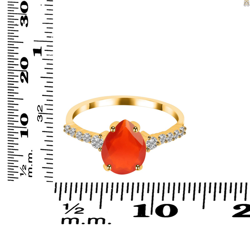 Red Onyx & White Topaz Ring ROX-RDR-3148.