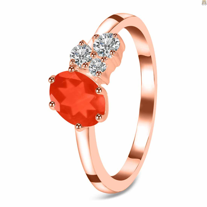 Red Onyx & White Topaz Ring ROX-RDR-3153.
