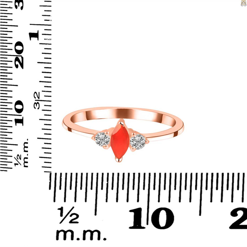 Red Onyx & White Topaz Ring ROX-RDR-3155.