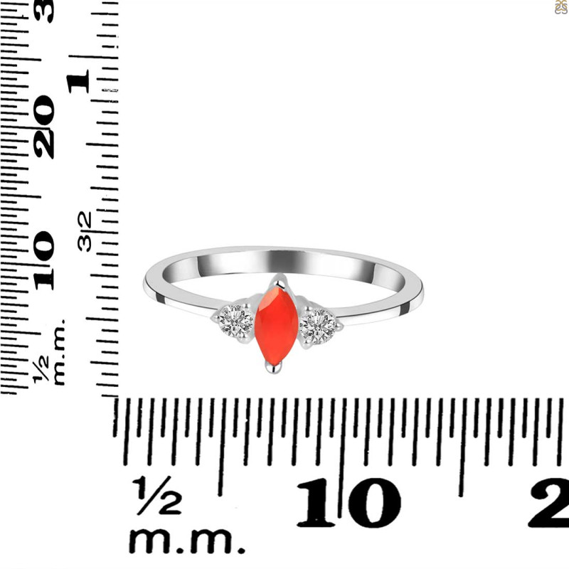 Red Onyx & White Topaz Ring ROX-RDR-3155.