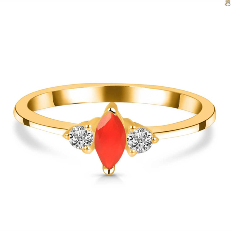 Red Onyx & White Topaz Ring ROX-RDR-3155.
