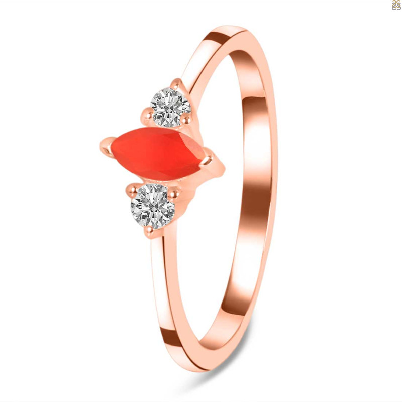 Red Onyx & White Topaz Ring ROX-RDR-3155.