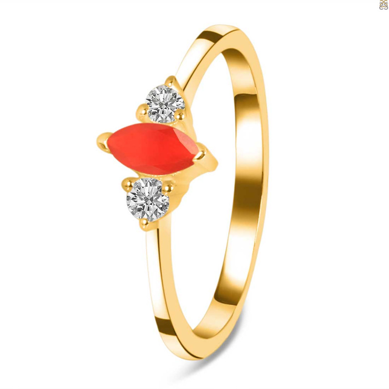 Red Onyx & White Topaz Ring ROX-RDR-3155.
