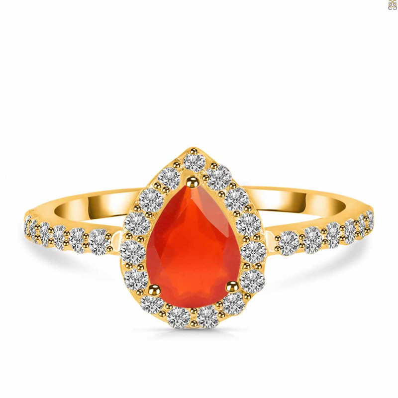 Red Onyx & White Topaz Ring ROX-RDR-3161.