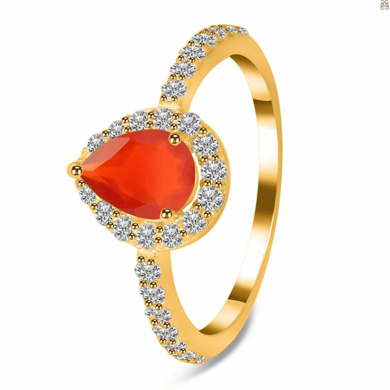 Red Onyx & White Topaz Ring ROX-RDR-3161.