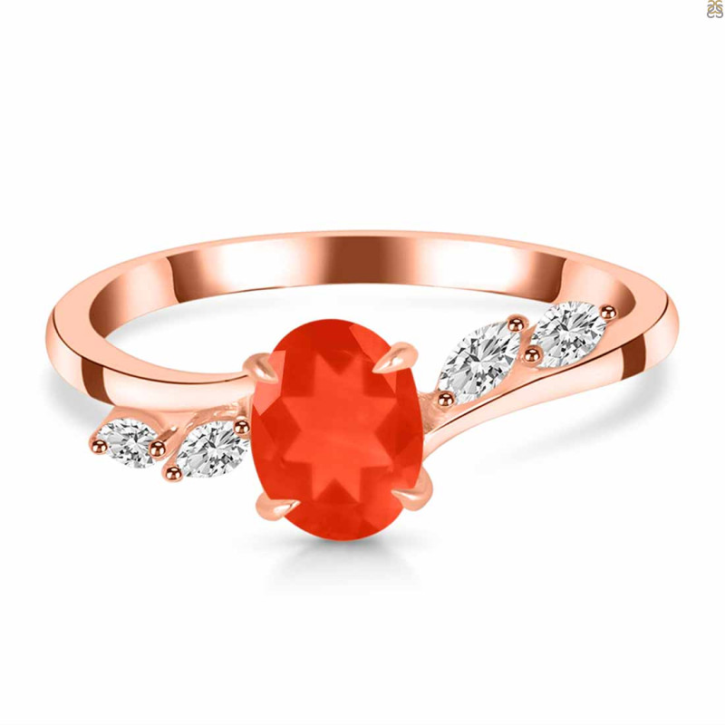 Red Onyx & White Topaz Ring ROX-RDR-3163.
