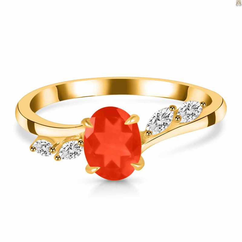 Red Onyx & White Topaz Ring ROX-RDR-3163.