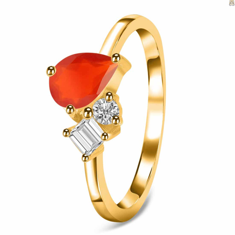 Red Onyx & White Topaz Ring ROX-RDR-3199.