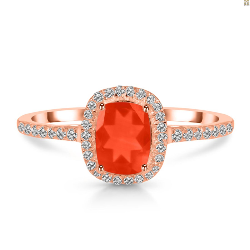 Red Onyx & White Topaz Ring ROX-RDR-3263.