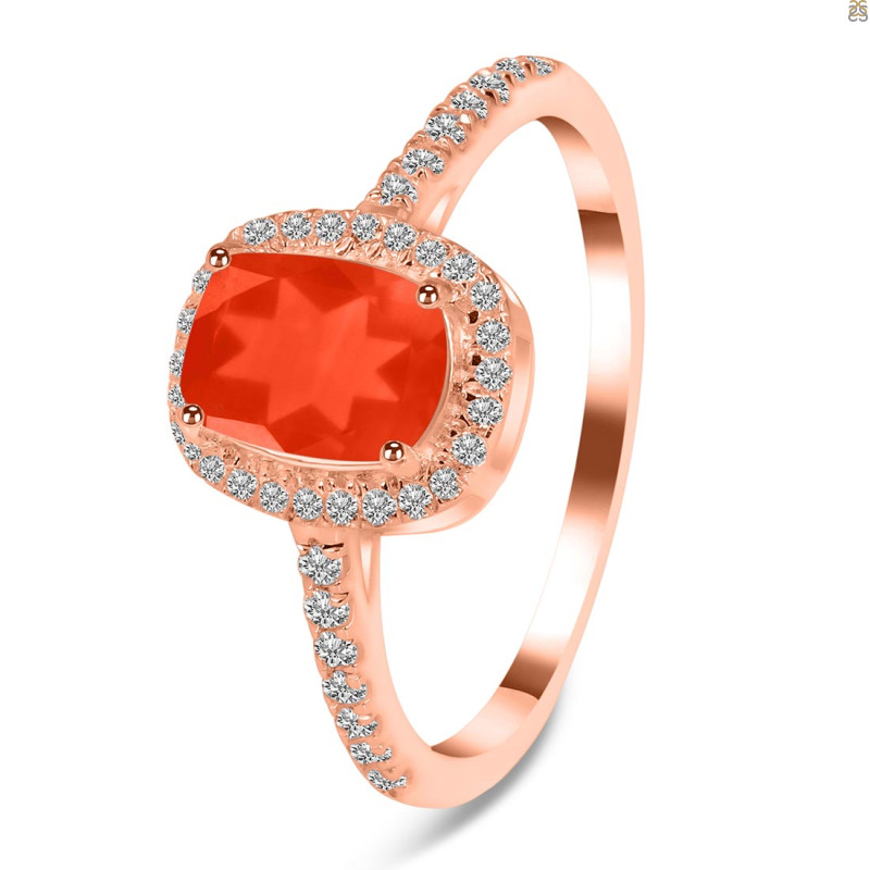 Red Onyx & White Topaz Ring ROX-RDR-3263.