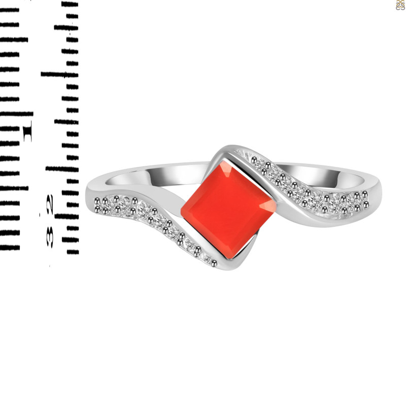 Red Onyx & White Topaz Ring ROX-RDR-346.