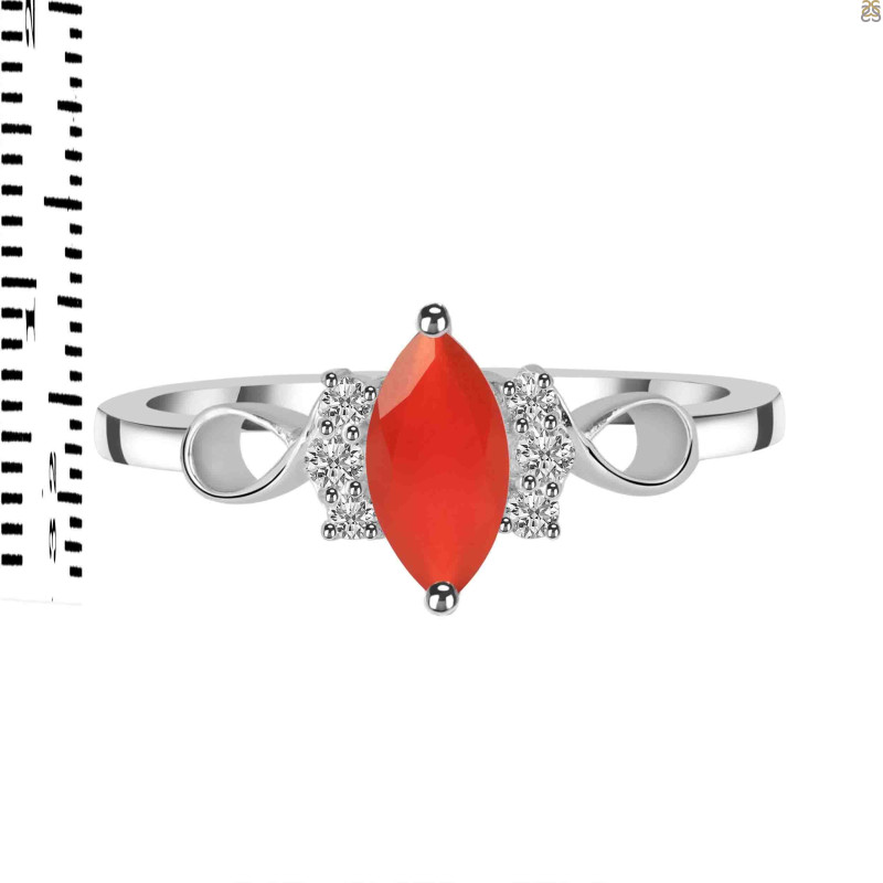 Red Onyx & White Topaz Ring ROX-RDR-349.