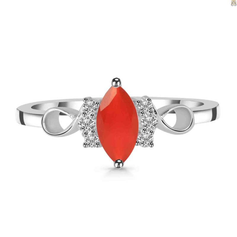 Red Onyx & White Topaz Ring ROX-RDR-349.