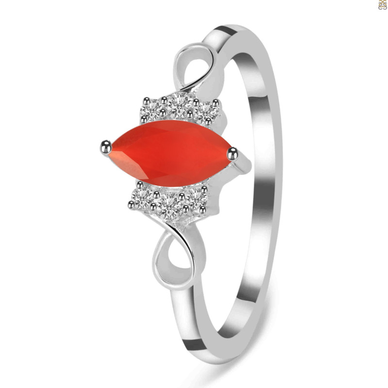 Red Onyx & White Topaz Ring ROX-RDR-349.