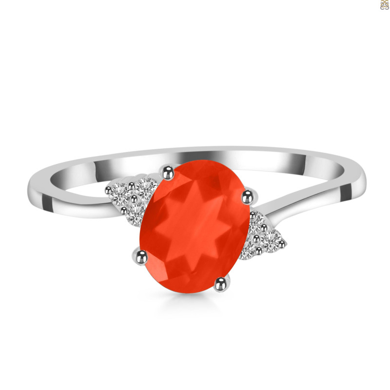 Red Onyx & White Topaz Ring ROX-RDR-351.