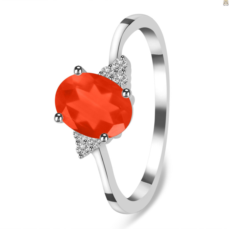 Red Onyx & White Topaz Ring ROX-RDR-351.